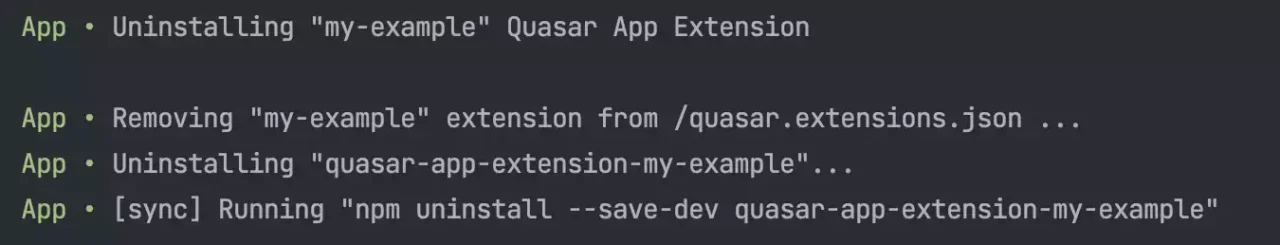 quasar ext remove